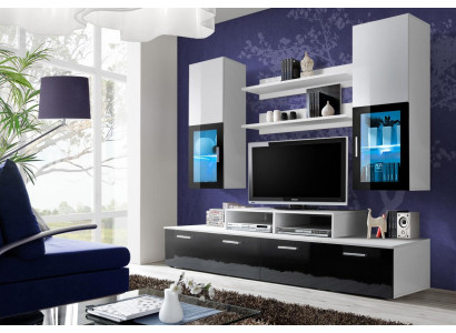 Dzīvojamā siena Komplekts TV stends Luksusa sienas skapis Mūsdienu dizainera interjers