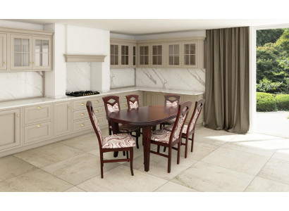 Mūsdienīgs 7 gabalu ēdamistabas komplekts klasiskais galds 6 krēsli krēslu grupās