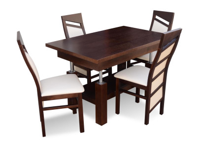 Dizaina ēdamistabas komplekta serviss 5 gab. Koka mēbeles virtuvei 4 krēsli galds krēsli ar atzveltni