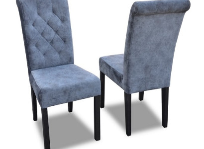6x Chesterfield krēsla komplekts ar mīkstu sēdvietu, ēdamistabas krēsli ar ādas mīkstu sēdekli K11