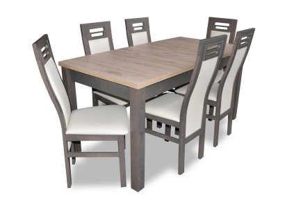 Ēdamistaba 6x atzveltnes krēsli 7 daļu komplekts Klasiskais apdare Esmas galda krēsla grupa Luksuss