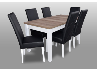 Modernie ēdamistabas ādas galds krēsla komplekts komplekts 7 daļu komplektu