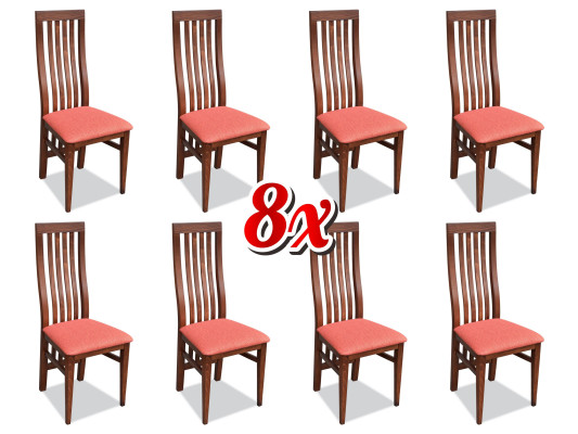 Noformējuma ideja Gastronomijas jaunās ēdamistabas dizainam 8 restorānu krēsli komplekts krēsla ceļaizturēm.