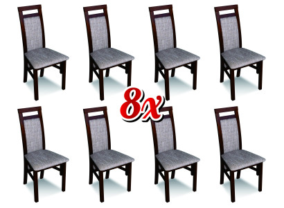 Ēdamistabas krēsli Tekstila grupas komplekts Koka komplekts 8x krēsla komplekts Krēsla komplekts serde
