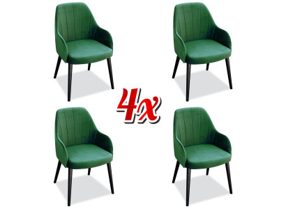Virtuve Krēsli Elegants Ēdamistaba Audekls Jauna Komplekts 4x Krēslu Dizaina Koks Tekstils