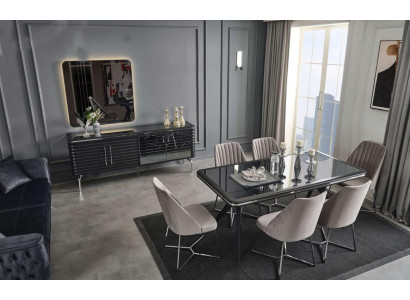 Pilnībā mēbeles virtuves dizainers sideboard luksusa ēdamgalds 4 krēsli