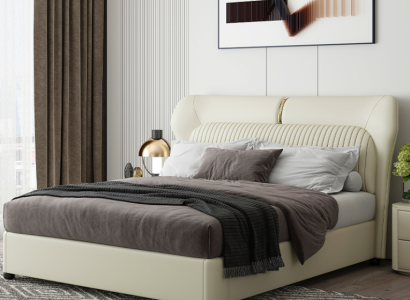 Balts nerūsējošā tērauda gulta Modernas guļamistabas gultas Luksusa koka rāmis Jauna