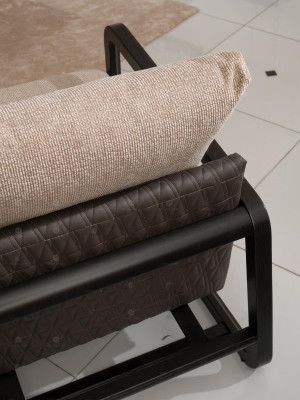Pilnīgi mēbeles dzīvojamā istabā Dīvāns galds 6 gab Stofa Dīvāns Beige koks Moderns