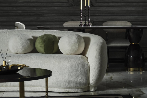 Sofakomplekts Stoga auduma sofa Balta mīkstā sofa Moderns komplekts 2 gab. Sofa