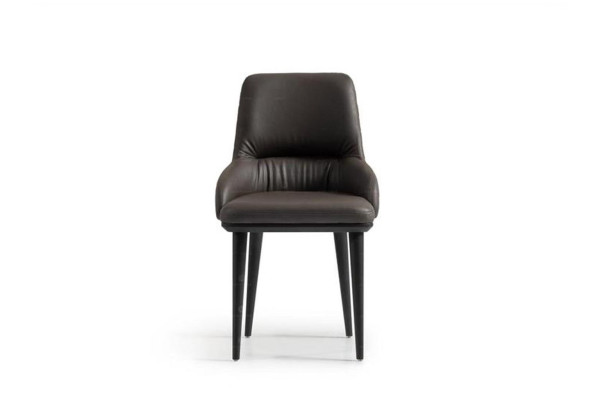 Ēdamistabas krēsla virtuves krēsla mākslīgā āda grupa komplekts 6 gabali brūni krēsli