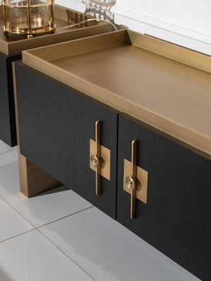 Anrichte Sideboard Skapis Komode Koks Melns Moderns Dizains Zelts
