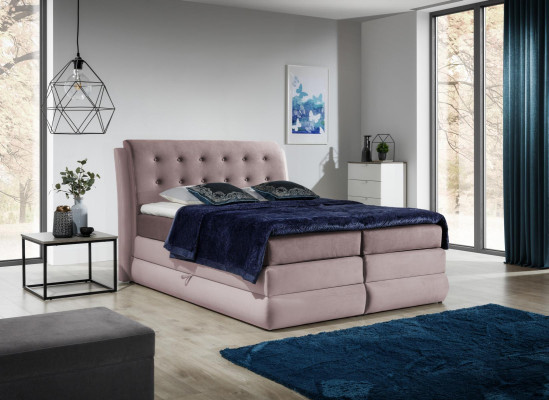 Boxspringbed dizains Dubultā viesnīca Moderna gulta Guļamistaba Česterfīlda mēbeles