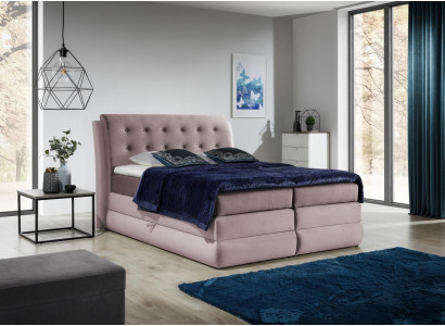 Boxspringbed dizains Dubultā viesnīca Moderna gulta Guļamistaba Česterfīlda mēbeles