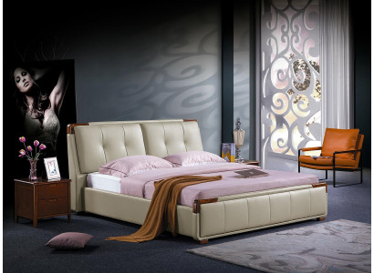 Gulta Polster dizains Luksusa dubult Dekor hotelis Gultas guļamistaba Āda