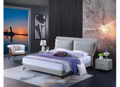 Koka gulta Dubultgulta Luksusa mēbeles Guļamistabai Viesnīca 180x200cm Gultas āda