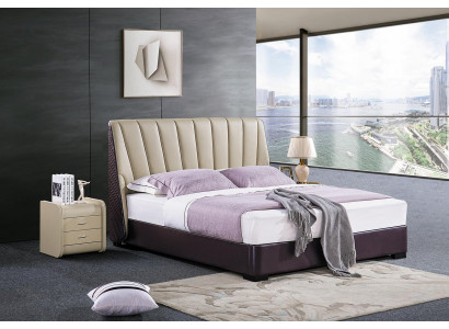 Gulta Polsterbetta luksusa guļamistabas dizains Gultas tekstils kokam jauna gultageste