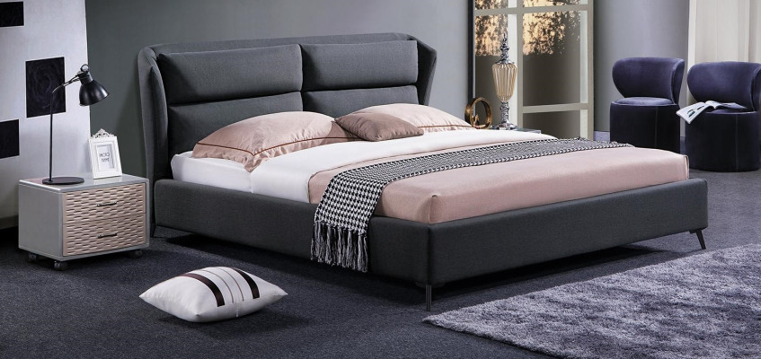 Dizaina guļamistabas gulta luksusa gultas tekstila viesnīcas polsteris 180x200cm audums mēbeles