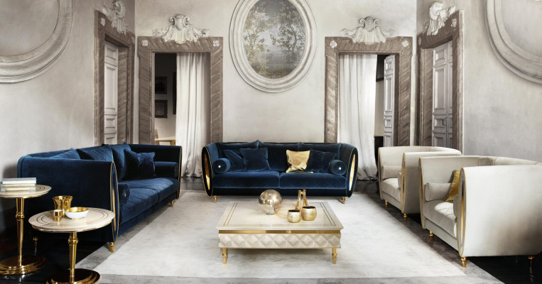 Sofas komplekts Dīvāns Gulta 3 + 1 Dzīvojamā istaba Dizaina mēbeles Klasika