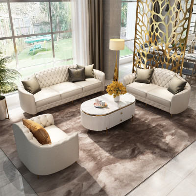 Sofa komplekts 3+2+1 personai Dizaina dīvāni Apģērba dīvāni Moderna ādas dīvāns