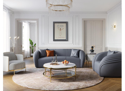 Dzīvojamais stūris Dīvāns Padded Sofa sēžamvieta Konteineris 3+2 Sēdvieta Mūsdienīgs stils Mēbeļu grupa