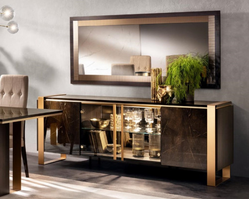 Kumode Sideboard Kumodes Sidebordi Dzīvojamā istaba Baroks Kredence Spogulis Jauns