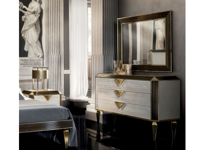 Kommode plaukts spogulis dizaina mēbeles luksusa garderobe 2 gab. komplekts arredoclassic
