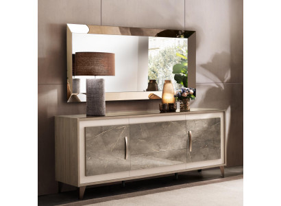 Ēdamistabas galds komoda skapis spogulis 2 daļas koka mēbeles Sideboard arredoclassic