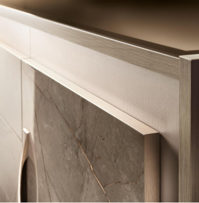 Ēdamistabas galds komoda skapis spogulis 2 daļas koka mēbeles Sideboard arredoclassic