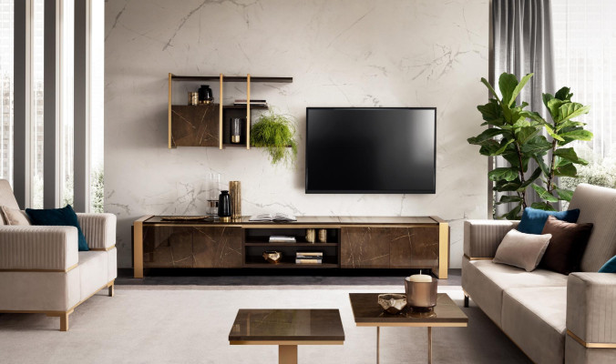 Regale Wohnwand rtv tv Sideboard Vitrinen Schrank Wohnzimmer Regal arredoclassic -> Plaukti sienas skapīs rtv tv sānu skapis izstāžu skapī darbistabas plaukts arredoclassic
