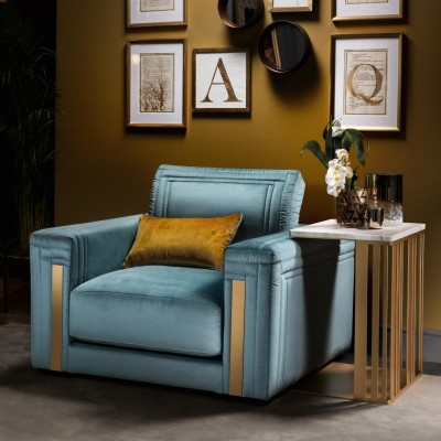 Krēsla Kluba zona Lounge dizaina krēsls polster sofa televīzijas zila arredoclassic