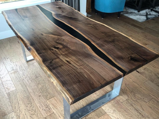 Galds ēdamgalds galdi epoksīda sveķi epoxy reāla koka masīva dizaina mēbeles 220x90