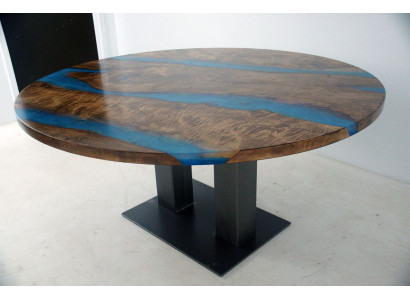 Apgalda galdu River Table Reāla koka upes galds 150cm galdam epoksīda sveķiem