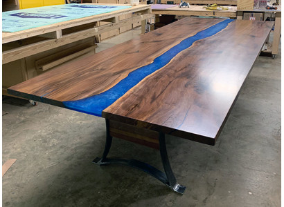 Epoksīda smilšu tāfele River Table 240x100 Upju galda jauns Reāla koka galdi