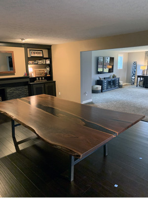 Upe tāfele ēdamistabai Upe galda masīvs 240x100 epoksīdsūrdegs jūra ūdenskritums