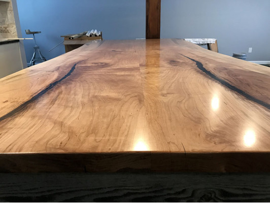 Ēdamgalds Epoksīda sveķis Reāla koksne Masīvi mēbeles Ūdenskrituma epoksīda galds 240x100cm