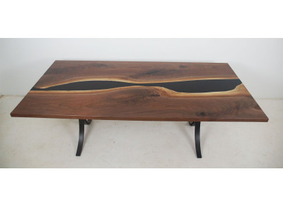 Epoksīda sveķu ēdamgalds River Table Īsta koka masīvas galda 240x100 Upju galds Jaunums