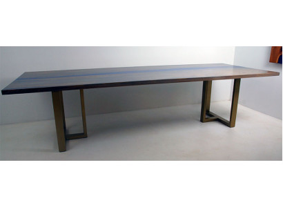Epoksīda smiltsērkšķis upe galda eikš etiņ dekoratīvs galds 220x100