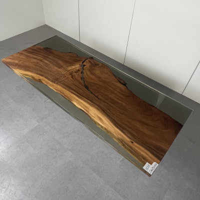 Luksusa epoksīda eļļa ēdamgalds River Table Reāls koks Masīvie dizaina galdi.