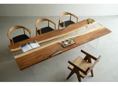 Ēdamgalds River Table Massiv galda 220x80 upju galds jūra Ūdenskritums