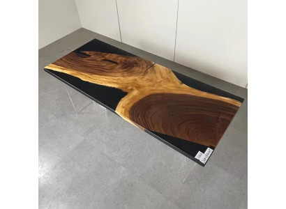 Ēdamgalds Galdi Epoksīda sveķi Masīvi galdi 201x81 cm Upju galds Reāla koksne