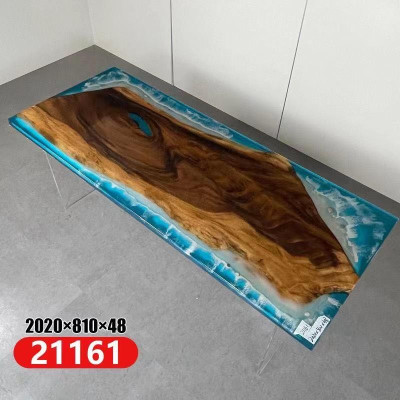 Upes galds Ēdamgalds Upe Galds Masīvs Galdi 202x81 Epoksīda smiltis