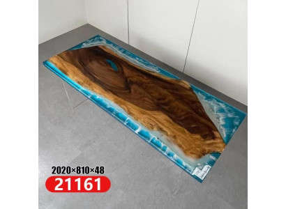 Upes galds Ēdamgalds Upe Galds Masīvs Galdi 202x81 Epoksīda smiltis