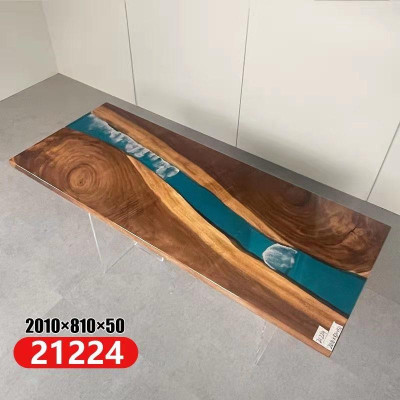 Epoksīda sveķu ēdamgalds River Table Masīvs 201x81 Upju galda jauns īsts koks