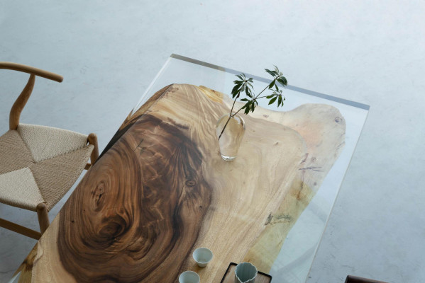Ēdamgalds Jūra ūdens upe Reāls koks Upe tāfele 180x90 Galdi