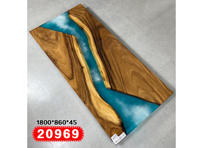 Luksusa galds Reāls koks Epoksīda sveķa upe Galdi ūdens Epoksīds