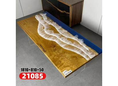 Galdi Ēdamgalds Dizaina galds Moderns Jūra Upe Mēbeles 181x81 Epoksīds