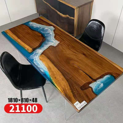 Galdi ēdamistabas galds Dizaina galds Moderns jūras upe apdare mēbeles 181x81 epitoksins