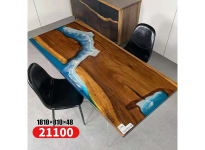 Galdi ēdamistabas galds Dizaina galds Moderns jūras upe apdare mēbeles 181x81 epitoksins