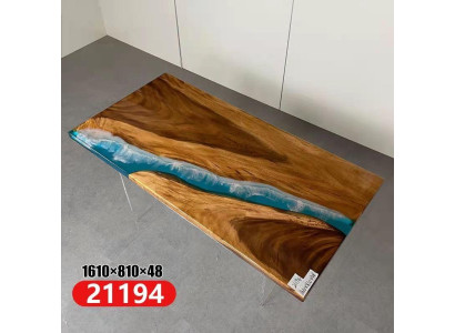 Ēdamgalds River Table Reāls koks Epoksīda smiltsastis Galdi 161x81 Jauns