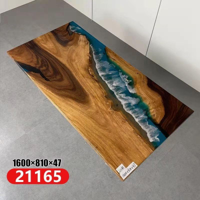 Ēdamgalds River Table Masīvie galdi 160x81 Upes galds Jūras ūdenskritums